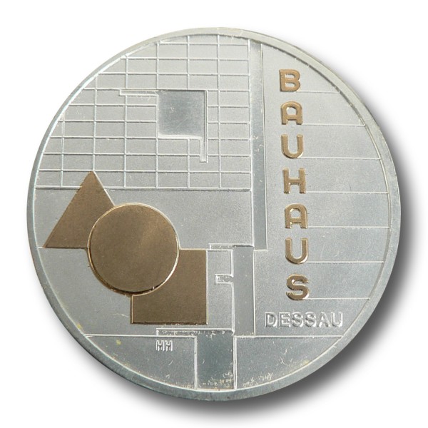 10 Euro BRD - Bauhaus Dessau Silbermünze (2004) - teilvergoldet