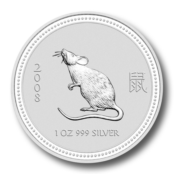 1 Dollar Australien - Lunar I - Maus 1 oz Silbermünze (2008)