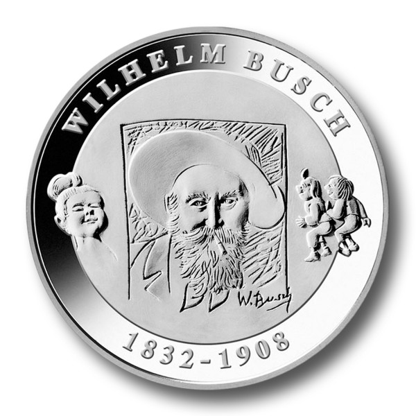 10 Euro BRD - 175. Geburtstag Wilhelm Busch Silbermünze (2007)