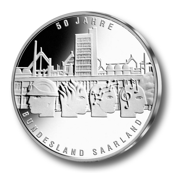 10 Euro BRD - 50 Jahre Saarland Silbermünze (2007)