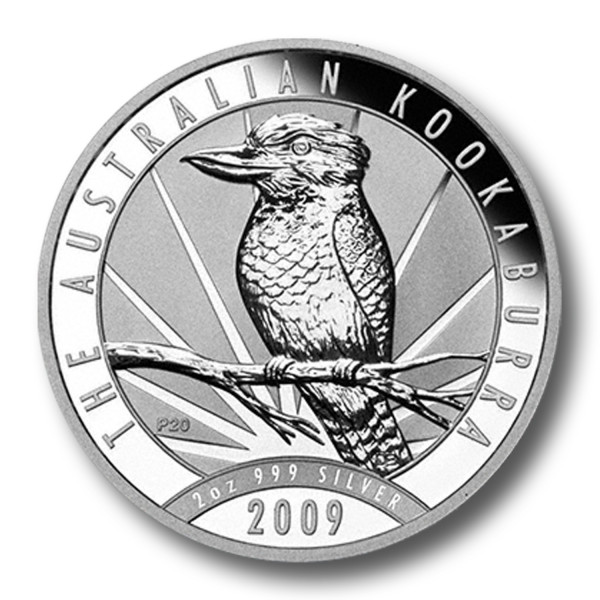 2 Dollar Kookaburra Australien 2 oz Silbermünze (2009)