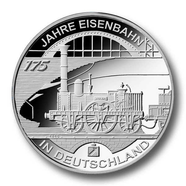 10 Euro BRD - 175 Jahre Eisenbahn in Deutschland Silbermünze (2010)