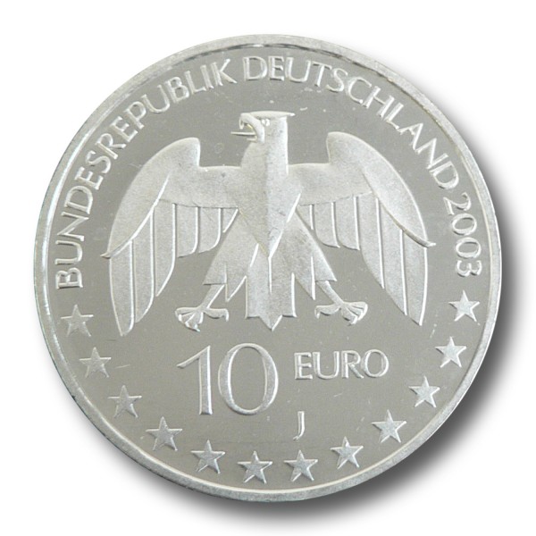 10 Euro BRD - 200. Geburtstag Justus Liebig Silbermünze (2003) - teilvergoldet
