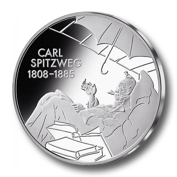 10 Euro BRD - 200. Geburtstag Carl Spitzweg Silbermünze (2008)