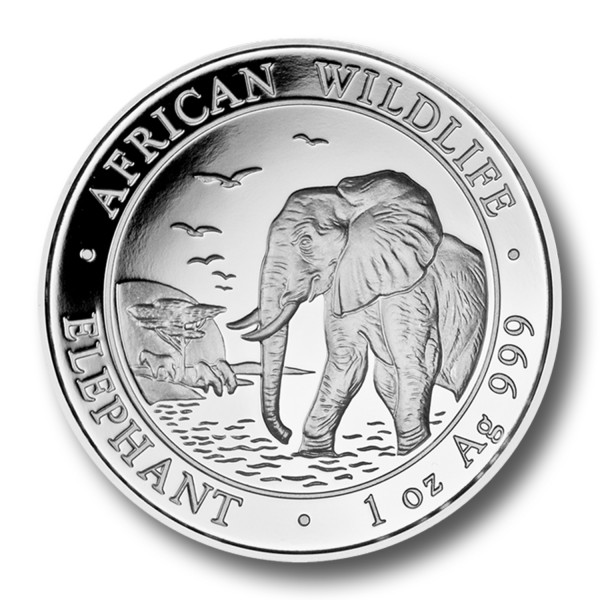 African Wildlife Elefant 1oz Silber Münze (2010) [Diff.]