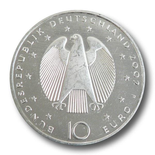 10 Euro BRD - Übergang Währungsunion/ Einführung Euro Silbermünze (2002) - teilvergoldet